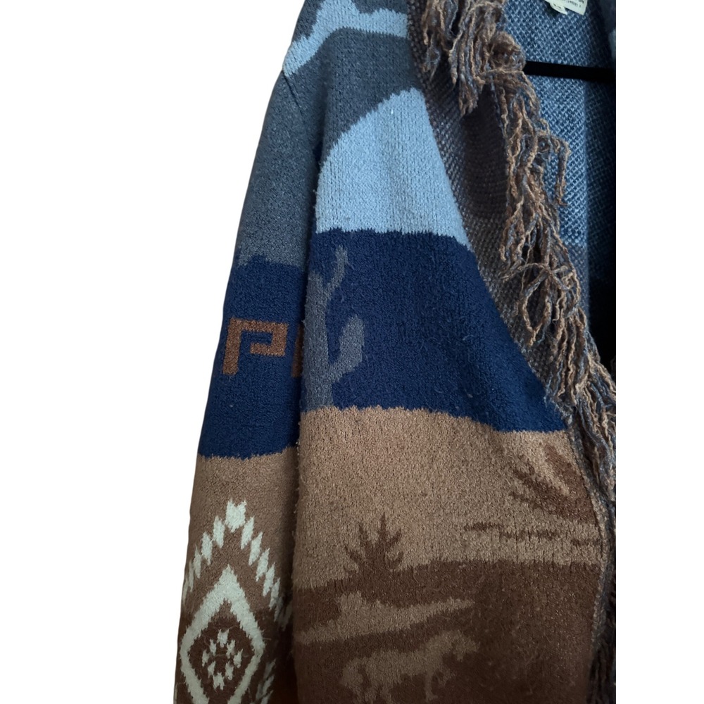 Idyllwind Open Front Cardigan Southwestern Fringe Western Aztec Pattern Medium - Picture 3 of 10